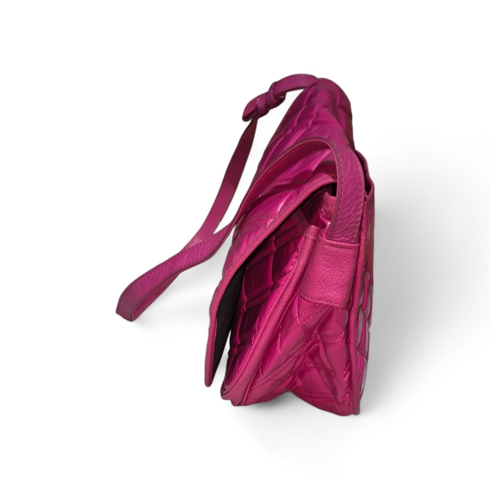 Carlos Falchi Fuchsia Quilted Crossbody Bag - Picture 4 of 8